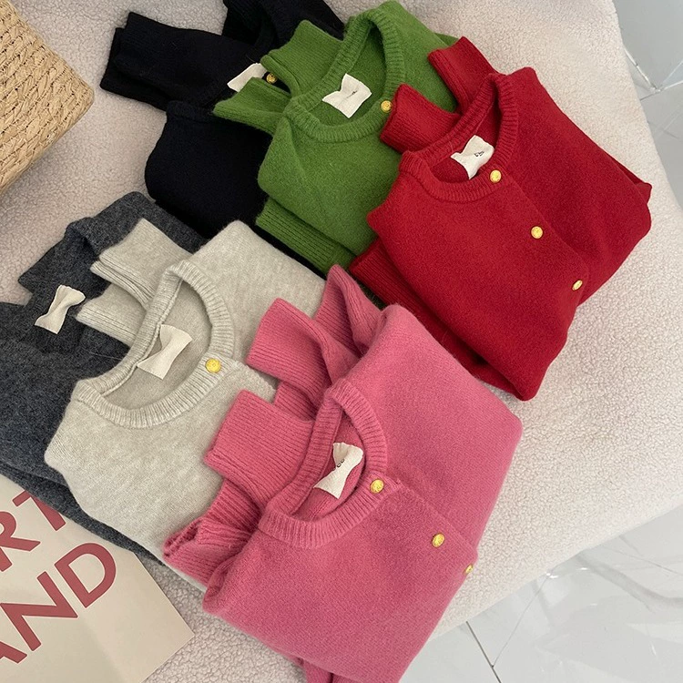 Корейский мягкий клейкий толстый трикотажный кардиган с длинными рукавами