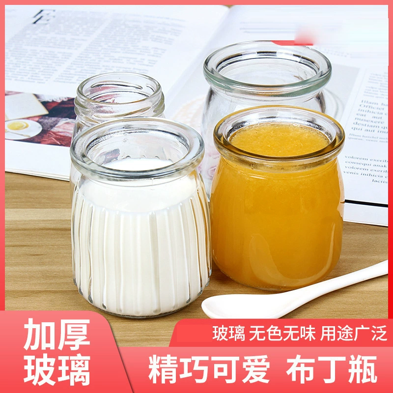 Прозрачная чашка для пудинга с крышкой Бутылка для молока Желе Высокотемпературная форма для выпечки Йогурт Мусс Бутылка Стекло