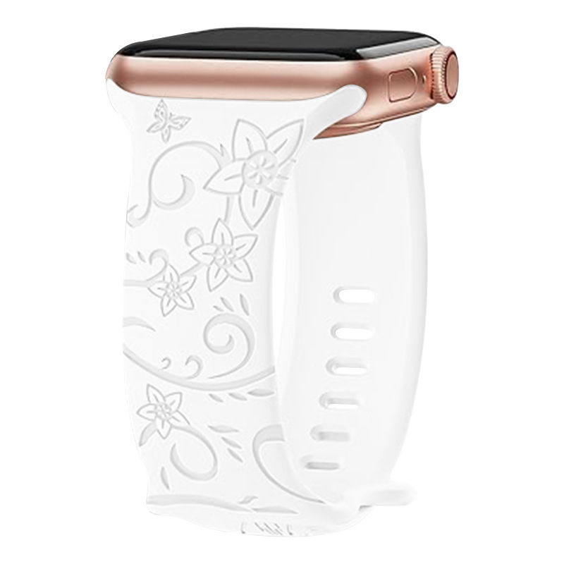 This is a patterned silicone waterproof strap suitable for the apple watch 9th generation Ultra smart sports watch undefined