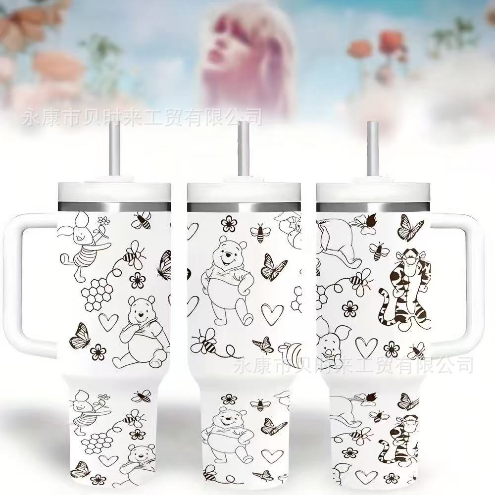 Transfronterizo Amazon 40oz Sanrio dibujos animados KT gato serie termo taza de hielo taza de café portátil con mango