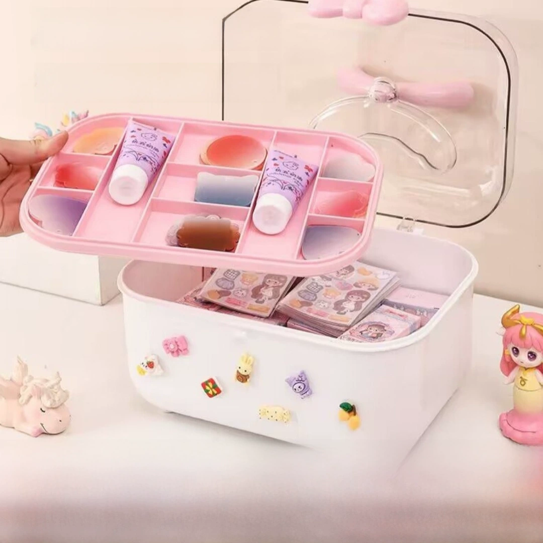 Шкатулка для хранения, система хранения, аксессуар для волос, прозрачная милая детская шкатулка для украшений