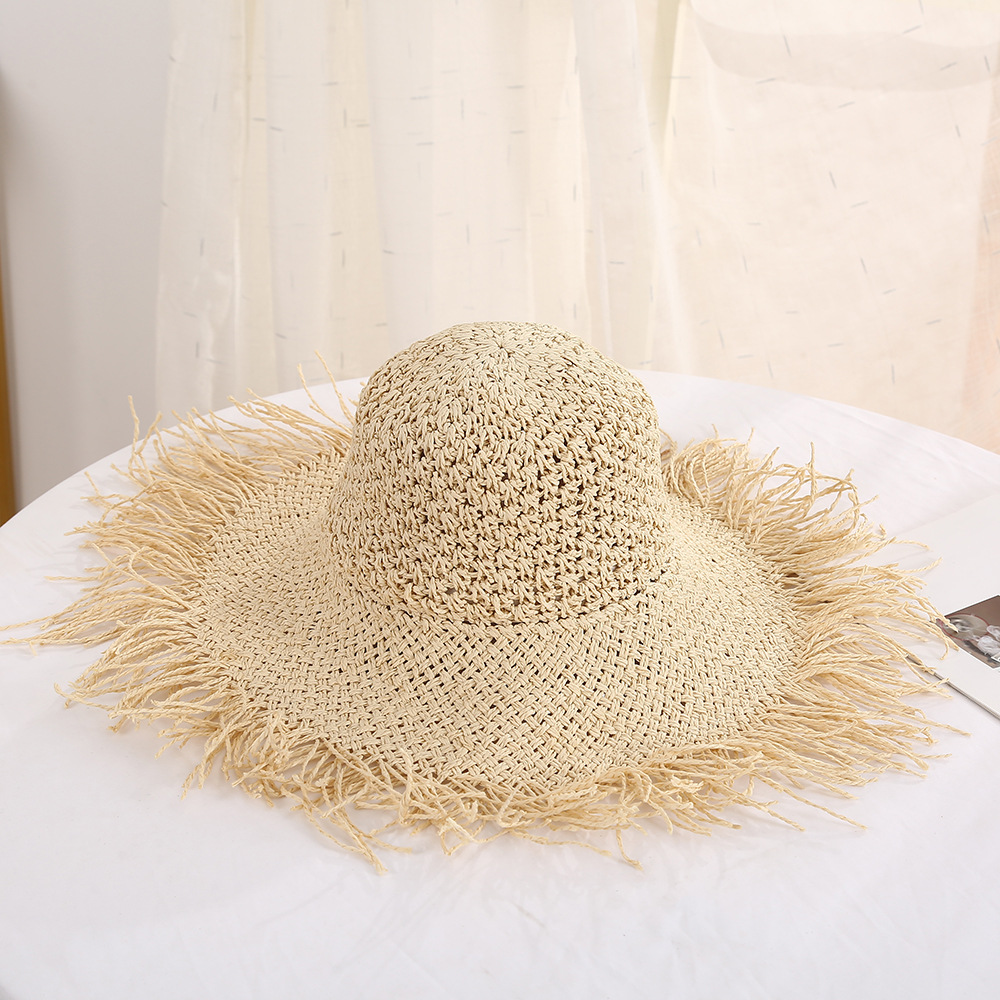 Women's Vacation Solid Color Big Eaves Straw Hat display picture 4