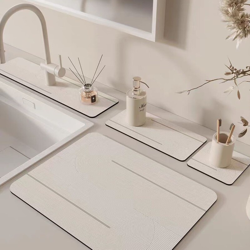 Sink Absorbent Mat Kitchen Bar Faucet Drain Mat Bathroom Toilet Diatom Mud Wash Countertop Mat