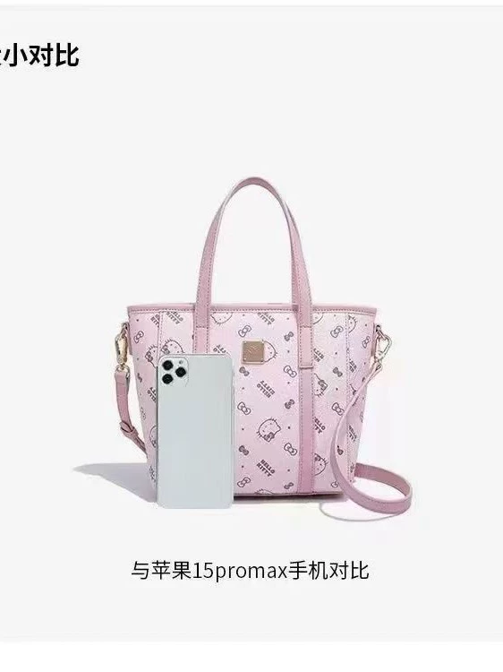 Бостонская сумка (Hello Kitty) классический вместительный Tote, фуксия, компактная 13×8.7×4 см