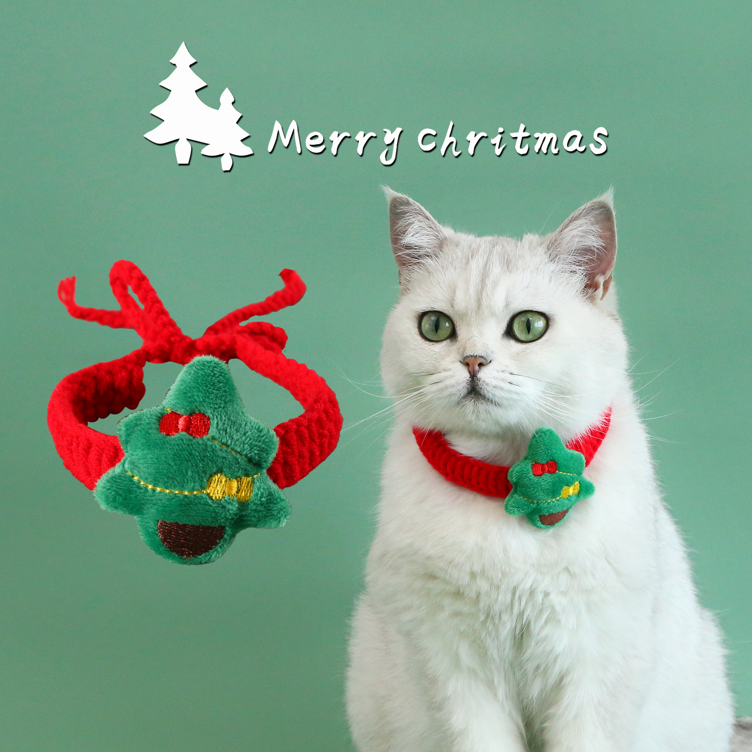 2023 lana de punto de Navidad bufandas mascotas perros gatos dibujos animados bufandas collares bufandas de Santa Claus