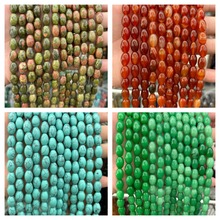 天然石8x12mm桶珠鼓珠 圆柱形桶珠散珠 半成品diy饰品配件配珠