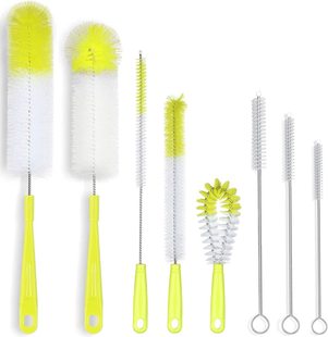 Factory wholesale eight-piece household kitchen cleaning brush milk bottle brush Cup brush Cup brush suction tube brush nylon brush