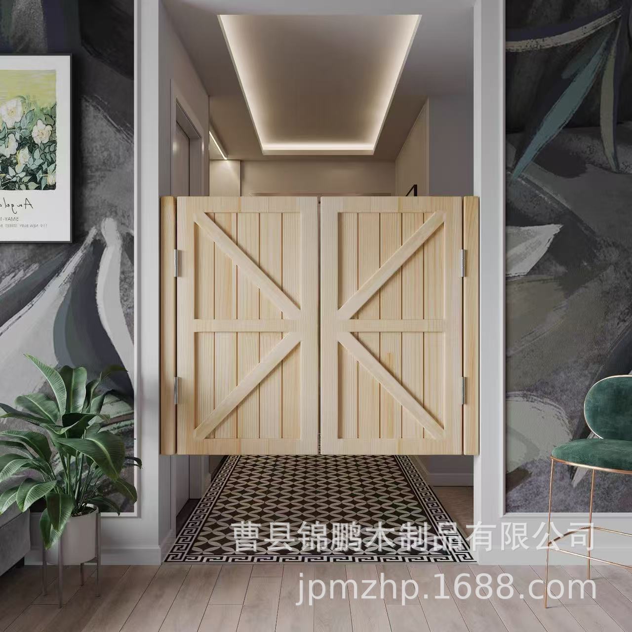 实木半腰门室内隔断栅栏门双开自由门走廊矮门过道门洗手间门小门