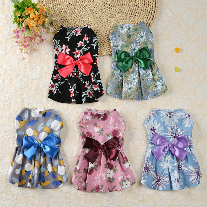 Pet new cat and dog skirts five-color lady skirt streamer skirt princess skirt spring and summer clothes dog clothes pet clothes