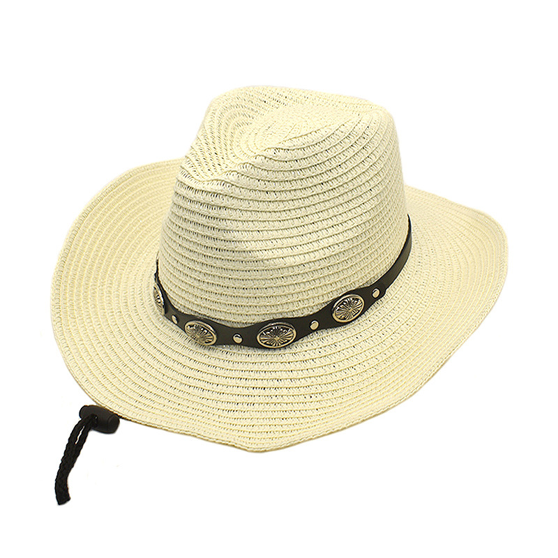 Straw Material Solid Color Pattern Women's Vacation Beach Solid Color Wide Eaves Straw Hat