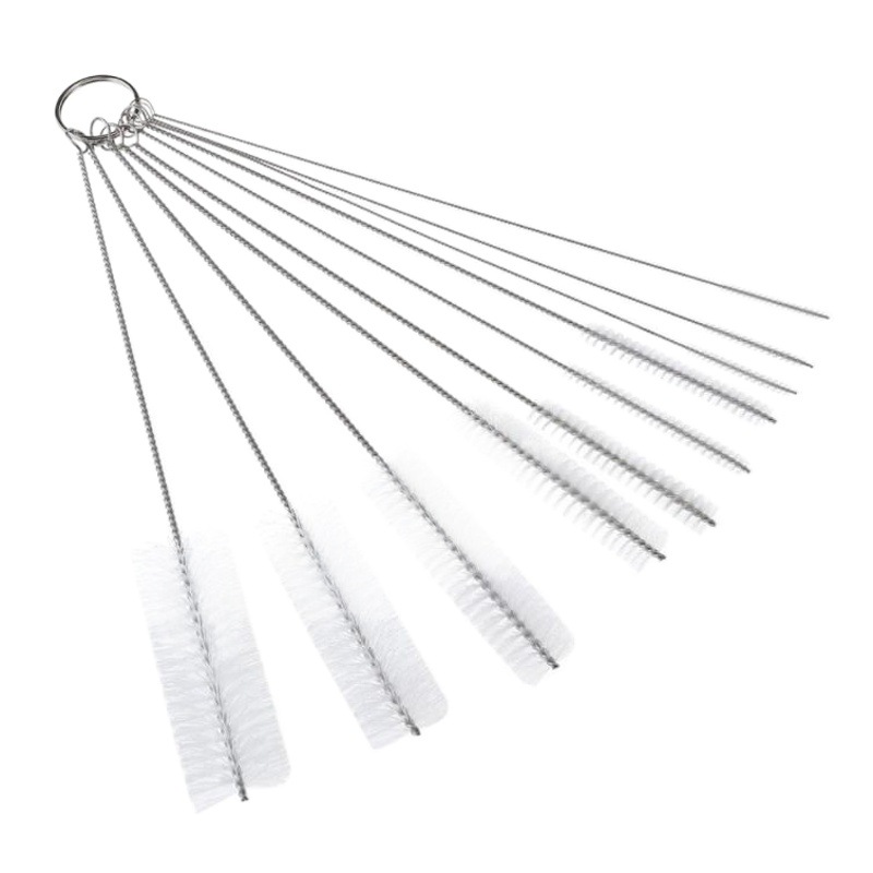 Equipo de tatuaje de hardware herramienta cepillo de limpieza mecánica cepillo de barra de nylon de acero inoxidable conjunto de diez piezas cepillo de limpieza