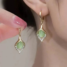K 36552 Cat's eye drop earrings è��ˮ�ζ����羳����ͨ��