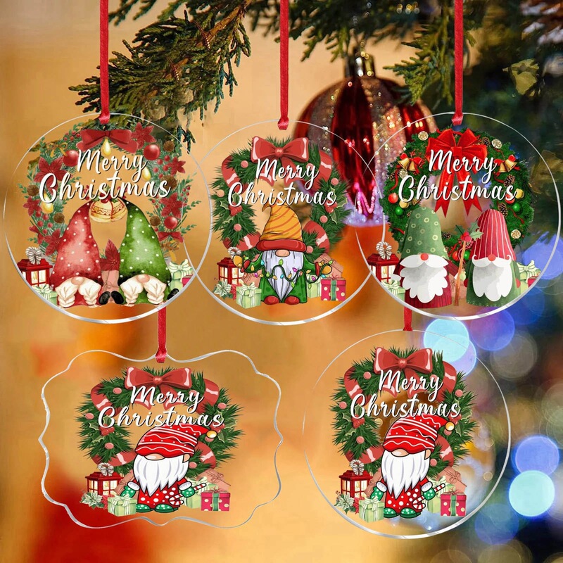 Cross-Border New Acrylic Santa Claus Decorative Pendant Christmas Decoration Hanging Ornament Cross-Border New Acrylic Santa Claus Decorative Pendant Christmas Decoration Hanging Ornament
