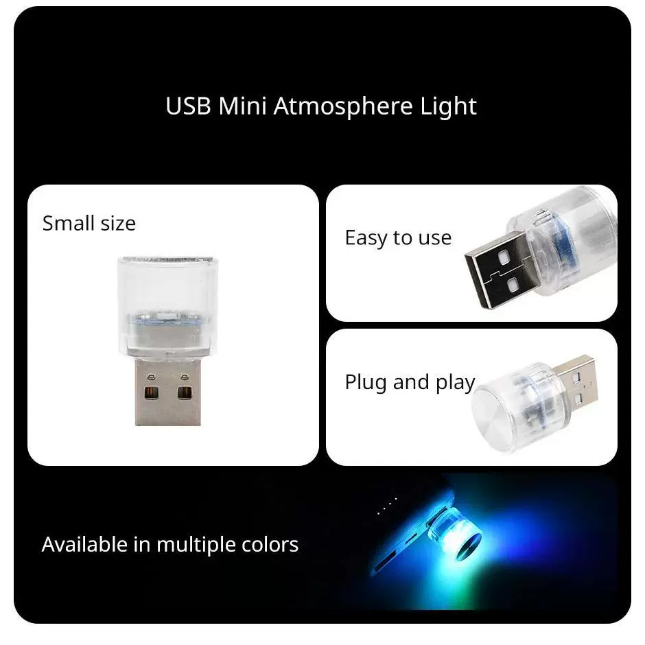 Кросс-бордер автомобильная LED Ambient свет мини USB маленькая круглая головка инфракрасный светильник интерьерная подсветка декоративная портативная подсветка автомобиля разноцветный