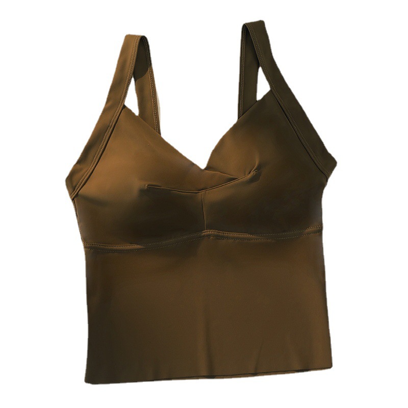 Belleza espalda sexy escote en V Honda ropa interior fija una taza anti-exposición envuelto en el pecho sin costuras adelgazamiento Delgado Chaleco de fondo