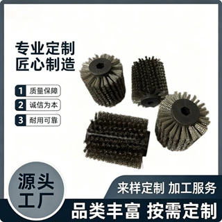 厂家批发来样定制不锈钢刷食品级除锈钢丝刷电动烧烤架清洁刷滚轮