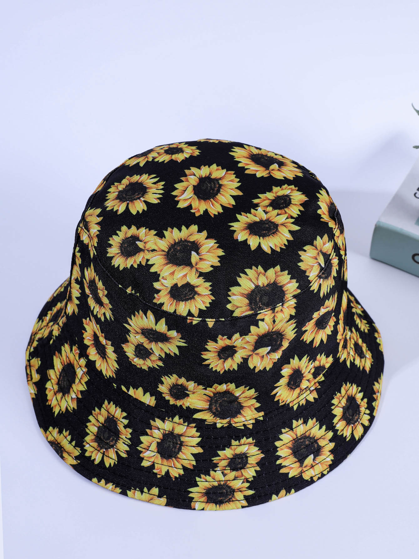 Nuevo impreso de girasol sombrero de Cuenca de la planta sombrero de pescador protección solar todo partido cara cubierta ajustable sombrero neutral