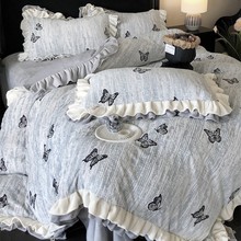 加密加厚冬季煦暖绒四件套轻奢蝴蝶牛奶绒被套床单超柔保暖床品