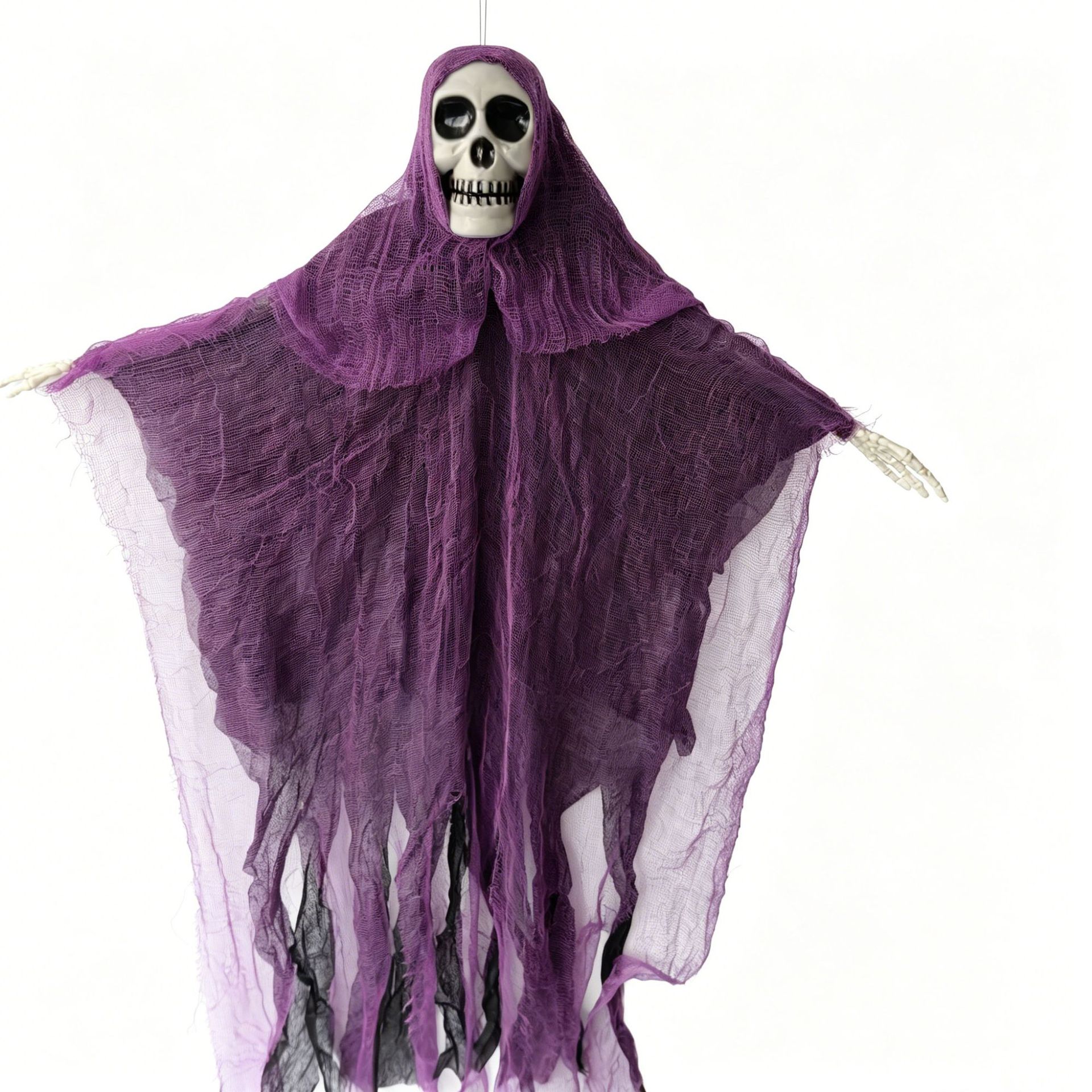 Decoración de Halloween calaveras gaza colgar fantasmas habitaciones embrujadas fiesta atmósfera decoración props horrores calaveras colgar fantasmas