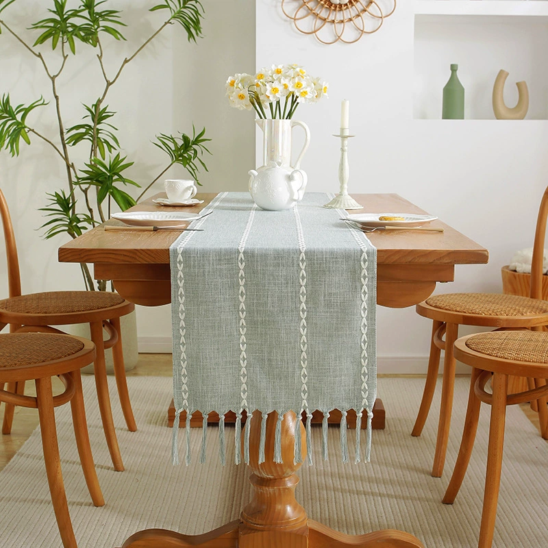Amazon cross -border striped table flag handmade weaving streaming Su table flag tablecloth TV cabinet coffee table dust cabinet cover