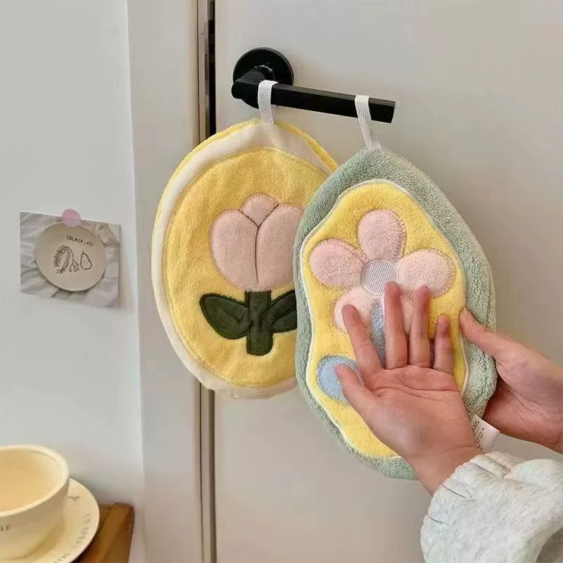 Coral towel, flowered, increased thickness, water absorbent