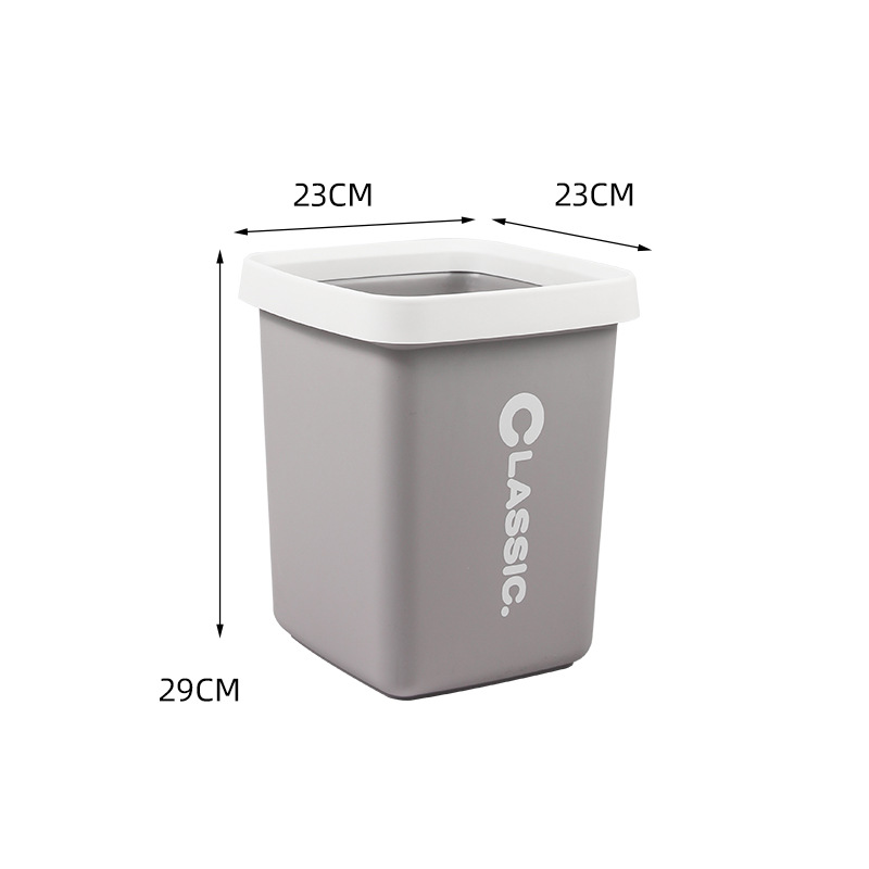 Multi-Color Toilet Trash Can Wholesale Plastic Pressure Ring Dust Basket Living Room Nordic Contrast Color Creative Household Trash Can