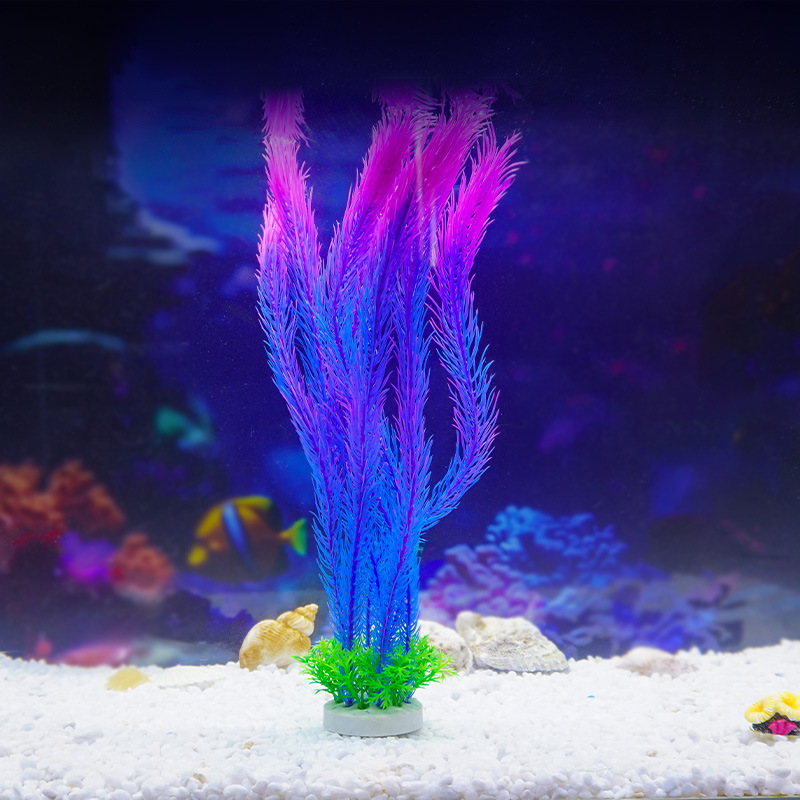 Exclusiva transfronteriza para simulación de cola de perro hierba de ciempiés de plástico flor decorativa de hierba pecera paisajismo suministros de flores falsas agua de simulación