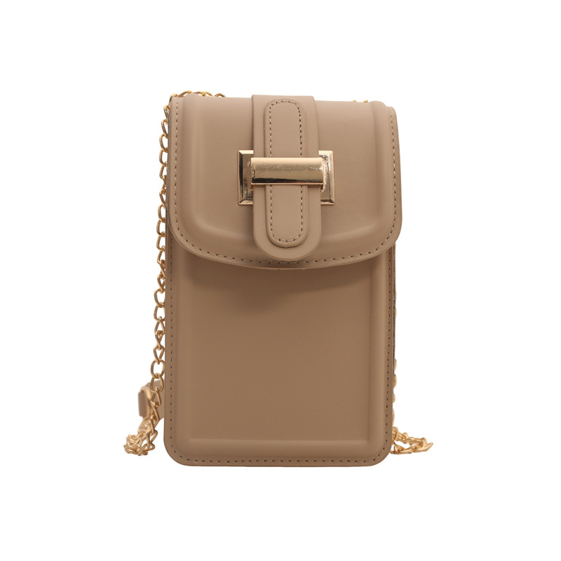 가방 여성의 2024 가을 새로운 패션 체인 작은 광장 가방 틈새 디자인 단색 간단한 모든 경기 어깨 크로스 백