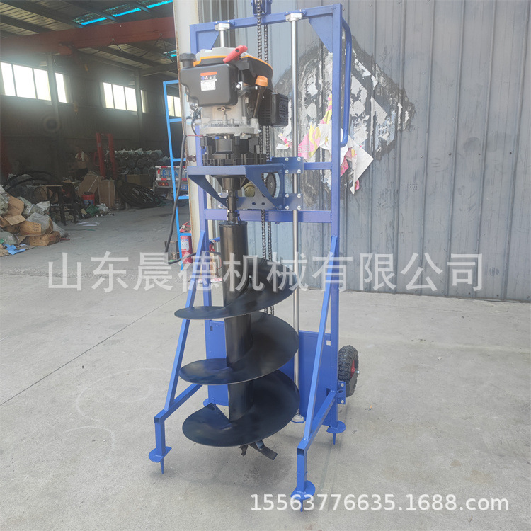 树坑挖坑机 大功率汽油挖树坑机车架式植树挖坑器