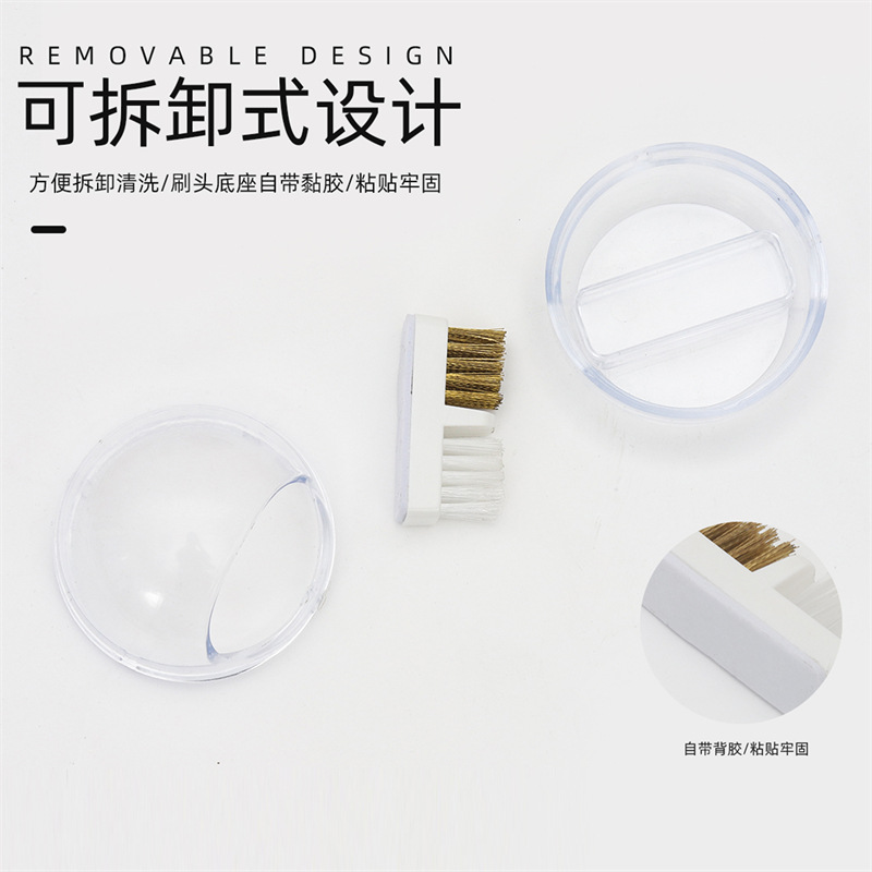 Cepillo de limpieza de cabezal de pulido de uñas transfronterizo suave y duro cepillo de alambre de cobre de doble uso que no se ejecuta Limpiador de cabezal de molienda gris