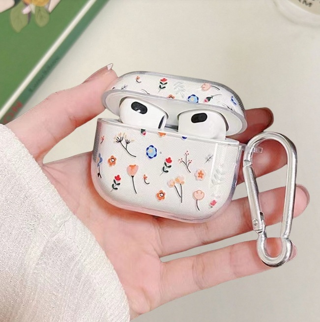 Чехол для наушников AirPods 4/Pro/3/2 с принтом и карабином