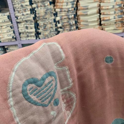 Fiberglass four-layer summer wide edge single person air conditioner cover blanket soft towel blanket