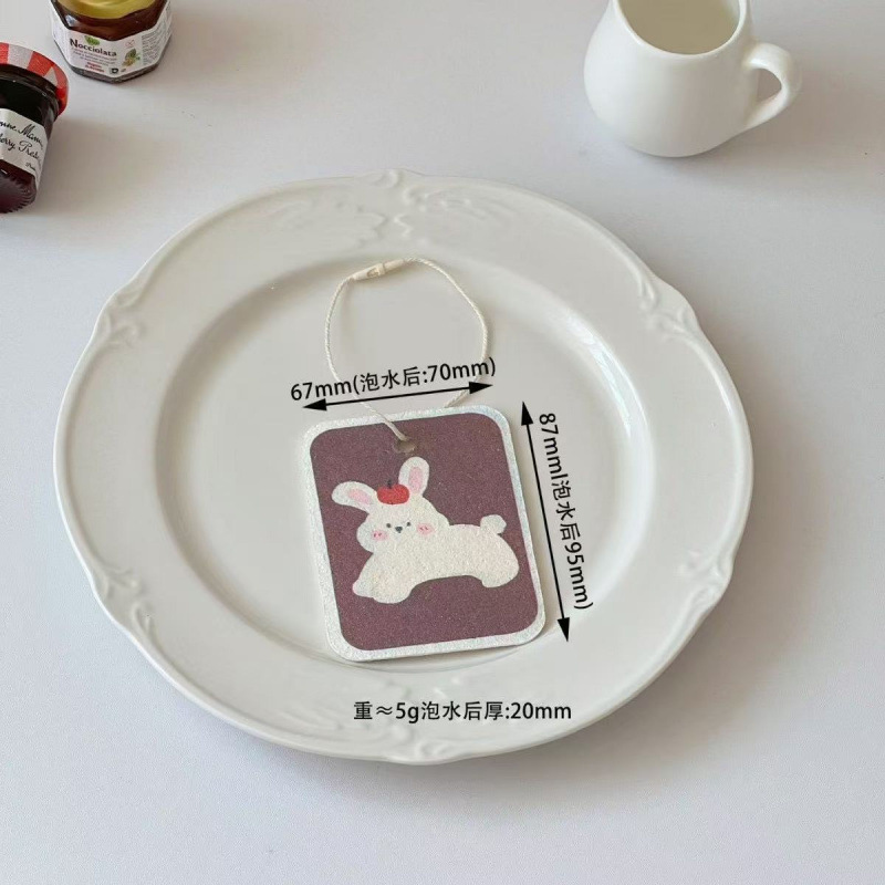 목재 펄프 면사각형 달리는 토끼