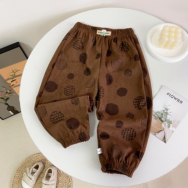 Cartoon children's demi-season velvet casual trousers for boys for…