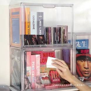 Transparent Album Storage Box Dust-Proof Acrylic Blu-Ray Disc Dvd Storage Box Collection Tape Cd Record Display Stand