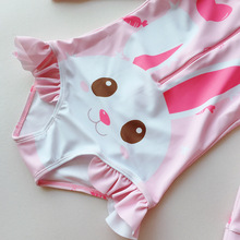 韩版儿童泳衣夏季连体小兔长袖防晒宝宝可爱小童小公主女童游泳衣