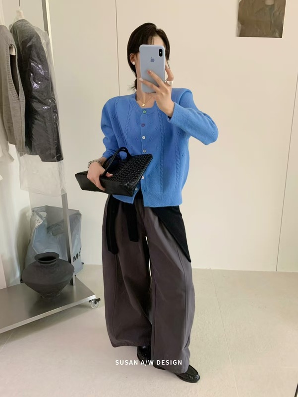 8.21 2025新款针织开衫女春秋打底衫显瘦纯色毛衣小外套女26876|undefined