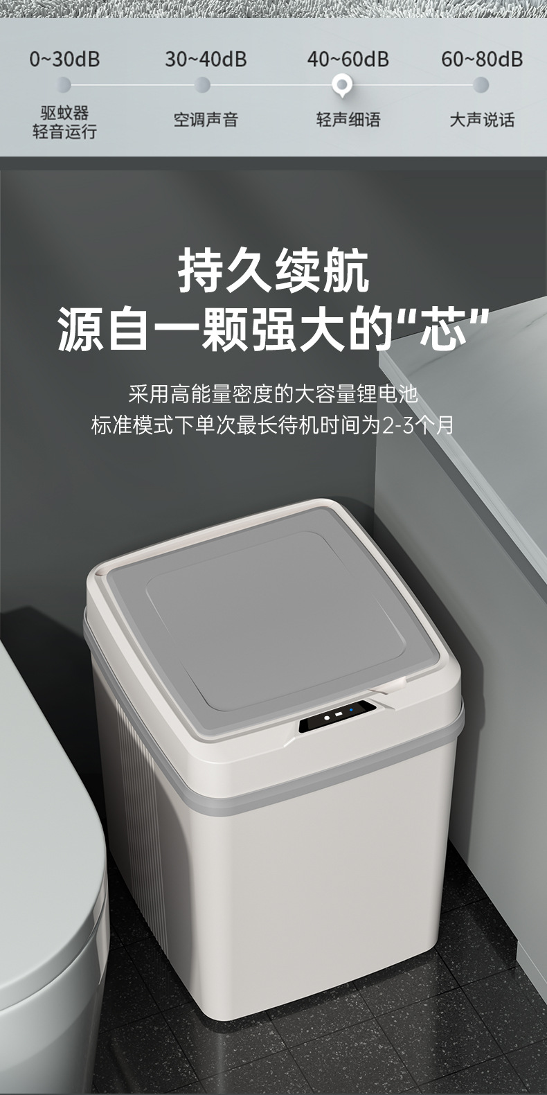 智能感应垃圾桶全自动带盖家用客厅厨房卧室卫生间创意分类垃圾桶详情39
