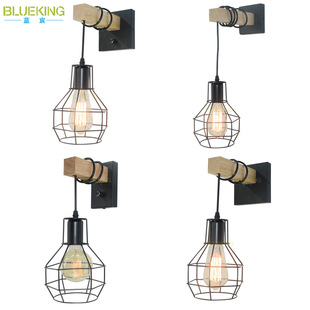 Chinese Style Retro Simple Bar Aisle Creative Courtyard Wall Lamp Distinctive Bedside Beauty Rules Log Lighting Lamps Lighting