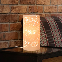 现代简约风圆柱夜灯带电线批发台灯创意桌灯陶瓷工艺礼品摆件装饰