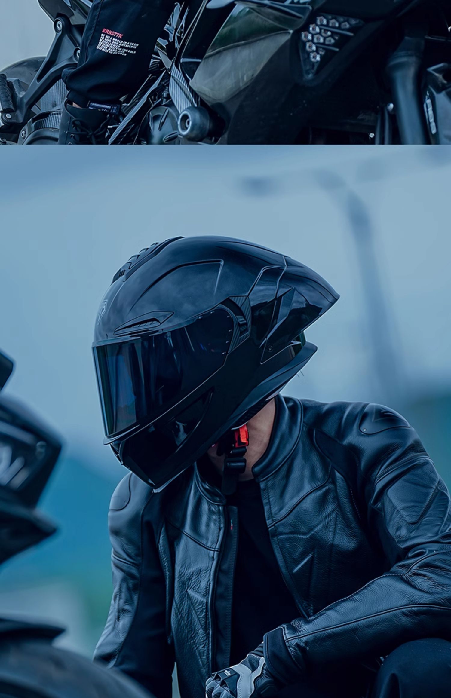 Motorcycle Helmet Men's Bluetooth Double Lens Full Helmet