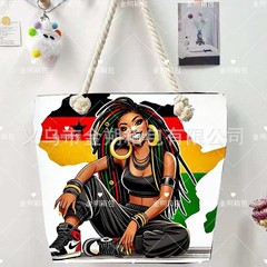 Twitterバッグ ガーナ新商品卸売 クールブラックガールプリント ショルダーバッグ トートバッグ おしゃれ 大容量 レディースバッグ