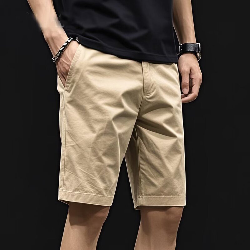 Summer New Casual Shorts Men's Straight Pants Korean Style Trendy Pants Men's Slim-fit Workwear Thin Slim-fit Shorts