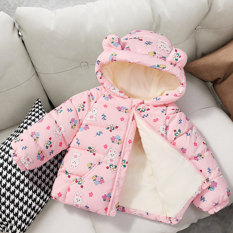 872 Comercio exterior transfronterizo otoño e invierno ropa de algodón para niños más ropa de algodón de terciopelo ropa para niños ropa de colores para bebés y niños chaquetas de algodón para niños y niñas