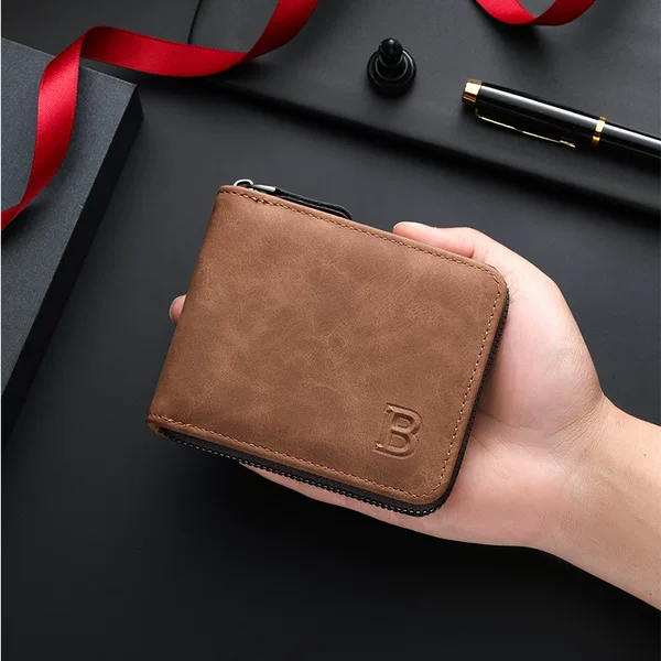 Cross-Border Leather Wallet for Men, Wholesale Manufacturer, In-Stock Men's Wallet, Short Wallet