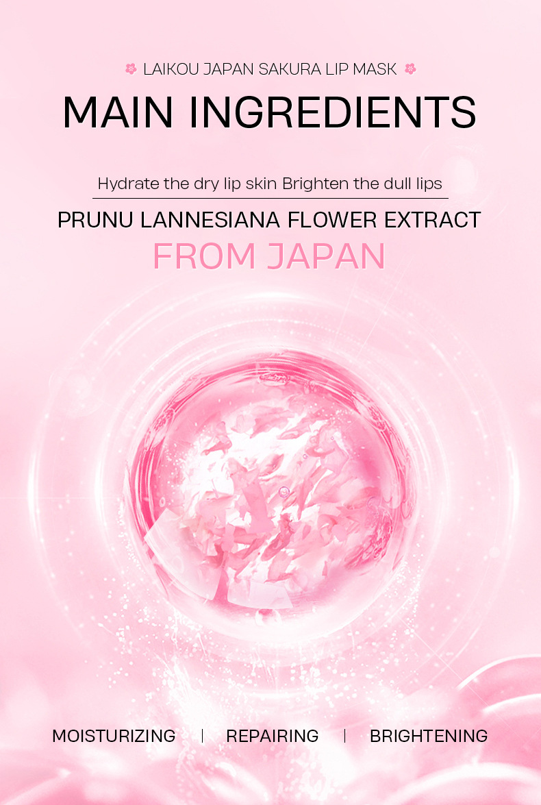 Natural Sakura Moisturizing Lip Mask Anti-drying Lip Lines Dead Skin Remover Lipsticks Long Lasting Nourishing Plump_voghion.com