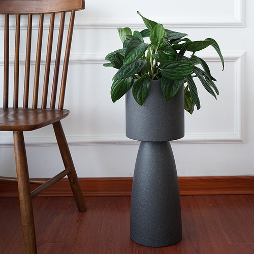 Nordic creative floor-standing tall flowerpot large special-shaped light luxury living room art overlord fern set basin high-foot ornaments
