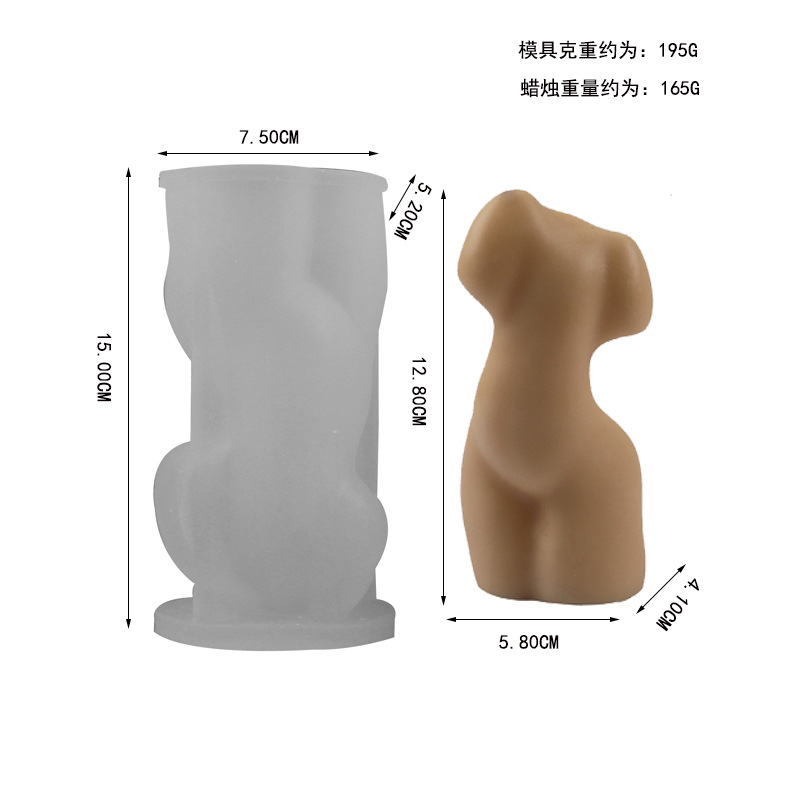 Cuerpo aromaterapia vela molde de silicona DIY Europea simple retrato decoración yeso epoxi utensilios para hornear