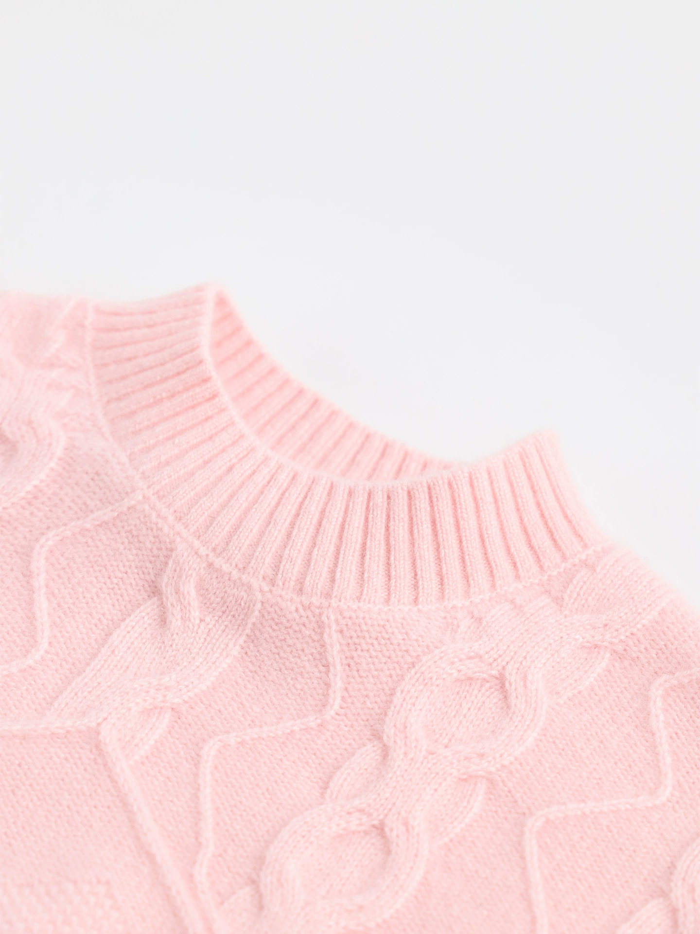 小羊跳跳 New autumn and winter children's twist 100 cashmere soft and waxy knitted off-shoulder solid color children's cashmere sweater