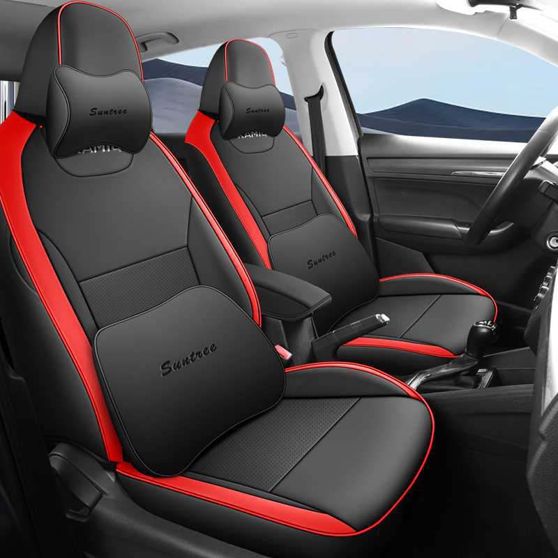Skoda Kamiq Seat, Skoda Modelə uyğun (Original) oturacaq örtükləri - black-red-memory-foam-edition-note-car-model-year-rear-row-half-cover